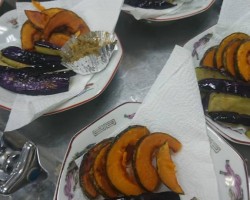 カボチャと茄子の素揚げが完成!